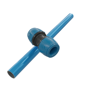 La SK Series di Sicomat. Un tubo in alluminio verniciato azzurro di piccolo diametro e lo speciale raccordo a innestro rapido.